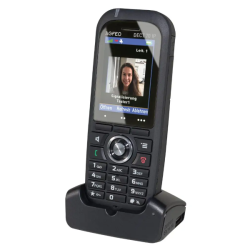 AGFEO DECT 70 IP AGFEO DECT 70 IP schwarz - 6101576 DECT-Handgerät für AGFEO DECT IP-Systeme! Gehäusegummiummantelung (Stossfest 2 Meter Fallhöhe), nur 11,7 cm groß, 2" Farbdisplay, Bluetooth 4.1 (Headsetanbindung), Einsatzbereich -10 bis +55 Grad. Zentrale Notruftaste für individuelle Anwendungen. CLIP Funktion (Name und Nummer), lokales Telefonbuch (249 Kontakte), Zugriff auf zentrales Telefonbuch des DECT IP-Systems, Lauthören, Freisprechen, Vibrationsalarm, Anruflistenfunktion, Headsetbuchse 3,5 mm (optionales Headset-Adapterkabel für DECT IP-Geräte [6101156], als Ersatzteil erhältlich in unserer Service-Abteilung oder im WebShop). Die maximale Anzahl von möglichen DECT IP-Geräten ist abhängig vom verwendeten AGFEO TK-System. CTI-fähig via AGFEO Software. EAN / GTIN: 4021972015768