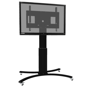 Elektrisch höhenverstellbarer TV Rollwagen & mobiler Monitorständer SCETACBK Displays: 55“ - 100" VESA: max. 800 x 600 Hubweg: motorisch 50 cm Größe: B1252 x H1405 – 1905 x T750 mm Traglast. max. 136 kg Farbe: Säule in schwarz, Gestell in schwarz Das robuste Rollgestell in C-Form ist auf den intensiven täglichen Gebrauch ausgelegt Integriertes Kabelmanagement Schnellschnappverschluss für einfache Displaymontage