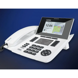 AGFEO ST 56 SENSORfon reinweiß S0/UP0 – 6101636 Tischtelefon S0/UP0 Für ES-Systeme (ab Version 2.2). Bewegliches und beleuchtetes TFT- Farbdisplay mit optimierter Widgetdarstellung, Tastaturbeleuchtung, Steuerkreuz für effektive Bedienung, Annäherungssensor (Display, Tonruf, Tastenbeleuchtung), Soft-Keys, flaches Design und wandmontagefähig ohne zus. Halter, Aufstellbügel für 2 untersch. Neigungswinkel, self labeling Beschriftungsfeld (inkl. Umschaltung einer Ebenenanzeige), 10 Funktionstasten mit 20 Funktionen auf 2 Ebenen mit Status LED für beide Ebenen bei Umschaltung, Hauptdisplay und self labeling Beschriftungsfeld inkl. Darkmode, Busylight (2farbig). Anschlussmöglichkeit von schnurgeb. Headsets, DHSG Varianten oder BT-Headsets via optionalem BT-Modul 50. Vollumfängliche CTI Steuerung via TAPI und AGFEO Dashboard PC-Client. Geeignet für S0- oder UP0-Schnittstelle! EAN / GTIN: 4021972016369