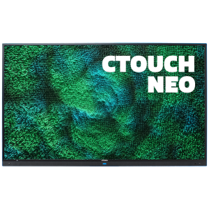 CTOUCH Neo 75" Touch Display Die CTouch Neo Displays bieten eine benutzerfreundliche Bedienoberfläche mit Funktionen wie Whiteboard, drahtloser Bildschirmfreigabe und integriertem Webbrowser. Dank Zero-Bonding-Technologie und präziser Touch-Funktionalität eignet es sich perfekt für interaktive Präsentationen und Zusammenarbeit. Das schlanke Design mit hochwertigem Aluminiumrahmen und Sicherheitsfunktionen wie PIN-Code schützt das Gerät und sorgt für eine moderne Optik. Typ: Neo Größe: 75“ Helligkeit: 450 cd/m² Auflösung: 3.840 x 2.160 Kontrast: 1200:1 Bildseitenverhältnis: 16:9 Touch-System: IR Touch Touch-Punkte: 20 Sound: JBL 50W System: Android 11 Lebensdauererwartung: 50.000 Stunden Reaktionszeit: 8 ms Breite: 1720 mm Höhe: 1035 mm Tiefe: 97 mm VESA: 600 x 400 mm Gewicht: 59 kg