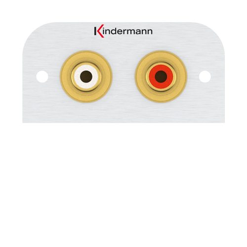 Kindermann Konnect 54 alu - Audio L/R Anschlussblende mit Lötanschluss, Halbblende 7441000410