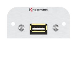 Kindermann Konnect 54 USB 2.0 Anschlussblende Aluminium, Typ-A Buchse, Halbmodul für AV-Systemrahmen