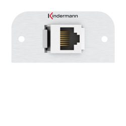 Kindermann Konnect 54 Cat-6A Anschlussblende Aluminium, RJ45 Netzwerkmodul, Halbblende für Systemrahmen