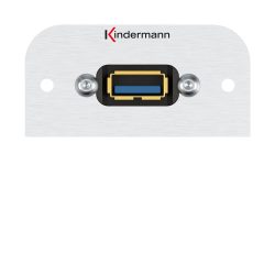 Kindermann Konnect 54 USB 3.0 Anschlussblende Aluminium, Typ-A Buchse, Halbmodul für AV-Systemrahmen