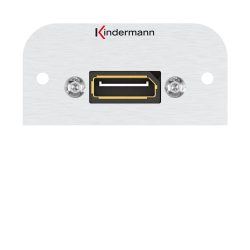 Kindermann Konnect 54 alu - Anschlussblende DisplayPort 7441000588 Hochwertige Verbindungslösungen für moderne Arbeitsumgebungen. Nutzen Sie die Kindermann Konnect 54 Alu DisplayPort-Lösung und bringen Sie Ihre HD-Video- und Audioübertragung auf das nächste Level. Das elegante Aluminium-Gehäuse des Adapters bietet nicht nur eine ansprechende Optik, sondern schützt Ihre Verbindung vor äußeren Einflüssen. Durch die robuste Bauweise können Sie sich auf eine langlebige, stabile Verbindung verlassen, die Ihre Geräte zuverlässig miteinander verbindet. Bild- und Audioübertragung in höchster Qualität. Einsatzmöglichkeiten: Ideal für Monitore, Projektoren, Laptops und Desktop-PCs. Einfache Handhabung: Plug-and-Play für eine schnelle und unkomplizierte Installation. Anschlussblende mit Kabelpeitsche DisplayPort Halbblende Aluminium eloxiert Breite 54 mm Tiefe 6,5 cm
