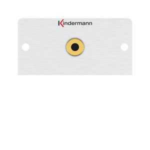 Kindermann Konnect 50 alu - Audio Klinke 7444000411 Das Kindermann Konnect 50 Alu Audio-Klinke Anschlussmodul bietet eine hochwertige und störungsfreie Audioübertragung für Büros, Konferenzräume, Schulungsräume und professionelle Medientechnik-Installationen. Mit seiner robusten 3,5-mm-Klinkenbuchse ermöglicht es eine zuverlässige Verbindung zwischen Audioquellen wie Laptops, Smartphones oder Audiogeräten und Soundsystemen. Das hochwertige Aluminium-Design sorgt nicht nur für eine edle Optik, sondern garantiert auch Langlebigkeit und Stabilität. Anschlussblende mit Lötanschluss, Audio Klinke (3,5 mm Stereo) Halbblende, Aluminium eloxiert Buchse Größe 50 x 50 mm Mindesteinbautiefe 32 mm Ob für Konferenzräume, Büros oder Veranstaltungsorte – das Kindermann Konnect 50 Alu Audio-Klinke Anschlussmodul bietet eine leistungsstarke, zuverlässige und professionelle Audio-Schnittstelle für moderne AV-Umgebungen.