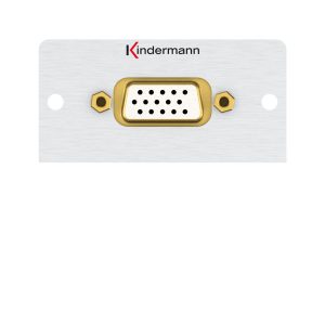 Kindermann Konnect 50 alu - VGA (HD15) Anschlussblende 7444000501 Das Anschlussmodul bietet eine zuverlässige und hochwertige Bildsignalübertragung. Perfekt für Büros, Konferenzräume, Schulungsräume und professionelle Medientechnik-Installationen. Es ermöglicht eine stabile Verbindung zwischen VGA-fähigen Geräten wie Laptops, Monitoren, Beamern und Projektoren. Anschlussblende mit Kabelpeitsche, VGA (HD15), Buchse Halbblende, Aluminium eloxiert Größe 50 x 50 mm Mindesteinbautiefe 47 mm