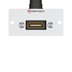 Kindermann Konnect 50 Halbblende HDMI 90° Abgang, Aluminium, 50x50 mm, für Tischanschlussfelder