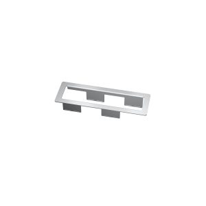 Kindermann CablePort frame Einbaurahmen 4-fach - Aluminium eloxiert 7449000020 Der Kindermann CablePort Frame Einbaurahmen 4-fach ist die perfekte Lösung für eine saubere, organisierte und professionelle Strom- & Datenversorgung an modernen Arbeitsplätzen. Dank seines hochwertigen, eloxierten Aluminium-Gehäuses überzeugt er mit Langlebigkeit, Stabilität und stilvollem Design. 4-fach Einbaurahmen Ausschnitt in Tisch oder Wand: 235 + 1 mm x 60 + 1 mm Plattenstärke: ca. 10 - 40 mm Einbautiefe inklusive Schrauben: ca. 60 - 75 mm