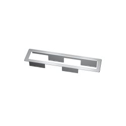 Kindermann CablePort frame 6-fach Einbaurahmen mit Facette Aluminium 7449000023 Der Kindermann Einbaurahmen mit Facette bietet eine hochwertige und flexible Lösung für das moderne Kabelmanagement in Büros, Konferenzräumen und Home-Offices. Mit seinem robusten Aluminium-Gehäuse und der edlen Facettenverarbeitung überzeugt er nicht nur durch eine stilvolle Optik, sondern auch durch maximale Funktionalität. Aluminium, eloxiert Ausschnitt in Tisch oder Wand 325 + 1 mm x 60 + 1 mm Plattenstärke ca. 10 - 40 mm> Einbautiefe inklusiver Schrauben: ca. 60 - 75 mm