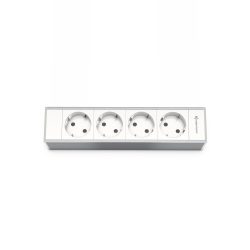 Kindermann Konnect FLEX Modulträger 4-fach mit 4x Strom, vormontiert, für Tischanschlussfelder und CablePort Systeme