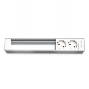 Kindermann Modulträger 6-fach, 2x Strom 7449000302 Der Kindermann Modulträger bietet eine effiziente und platzsparende Lösung für die Stromversorgung in modernen Arbeitsumgebungen. Mit zwei Stromanschlüssen und einer flexiblen Anschlussstruktur, eignet er sich perfekt für Büros, Konferenzräume, Home-Offices. Setzen Sie auf eine professionelle und gut organisierte Infrastruktur für Ihre Stromversorgung. Aluminium, eloxiert 2x Stromanschlüsse Bietet Platz für 8 Halbblenden oder 4 Vollblenden der Konnect flex 45 click Serie Netzzuleitung GST18, ca. 30 cm Schnelle Blenden-Montage mit Schnappmechanik6-fach Kompatibel zu Neets Mediensteuerung, USB-Ladeadaptern