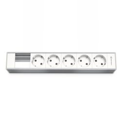 Kindermann Modulträger 6-fach, 5x Strom, Aluminium natur, für Konnect flex 45 click