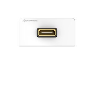 Kindermann Konnect design click HDMI Anschlussblende 7456000542 Die Kindermann HDMI Anschlussblende ist die perfekte Lösung für eine hochwertige, zuverlässige und störungsfreie HDMI-Signalübertragung. Sie ermöglicht eine sichere Verbindung zwischen HDMI-fähigen Geräten, wie Laptops, Monitoren oder Projektoren, und sorgt für eine hochauflösende Video- und Audioqualität. Dank des innovativen Design Click-Systems lässt sich die Blende werkzeuglos montieren, was eine einfache und schnelle Integration in bestehende Installationen gewährleistet. Hochwertige HDMI-Schnittstelle – für gestochen scharfe Bilder in Full HD & 4K. Nahtlose Integration – kompatibel mit dem Kindermann Konnect Design Click System für eine einfache Montage. Sichere & stabile Signalübertragung – ideal für Präsentationen, Meetings & digitale Kommunikation. Platzsparendes & modernes Design – passt sich harmonisch in jede Medientechnik-Umgebung ein. Werkzeuglose Installation – schnelle & unkomplizierte Montage für sofortigen Einsatz. Halbblende mit Kabelpeitsche, kurz Buchse/Buchse Größen 50x50, 54x54 & 55x55mm Mindesteinbautiefe 52 mm