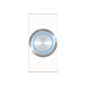 Kindermann Konnect FLEX 45 click Anschlussblende – Taster Edelstahl mit LED-Beleuchtung 7464000443 Die Kindermann Anschlussblende ist die ideale Lösung für eine intuitive und effiziente Steuerung in Büros, Konferenzräumen und Medientechnik-Installationen. Sie lässt sich nahtlos in das Konnect FLEX 45 System integrieren und bietet eine einfache, funktionale Bedienung für verschiedene Anwendungen. Taster Edelstahl mit blauem LED Leuchtring 48 VDC/ 500 mA Ringbeleuchtung 9 - 12 VDC, (1 x Öffner / 1 x Schließer) Halbblende Kunststoff Für Kindermann Tischeinbaulösungen CablePort flex, manager, standard², desk, desk² und frame (slide) Farbe RAL 9003 weiß Lötanschluss Größe 45 x 45 mm