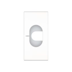Kindermann Anschlussblende mit Kabeldurchlass 8 mm, Halbblende 45x45 mm, weiß RAL 9003, metallverstärkt für Tischanschlussfelder