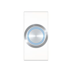 Kindermann Taster mit LED, 45x45 mm, weiß RAL 9003, mit 3m Kabelpeitsche.
