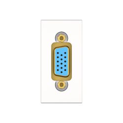Kindermann VGA Halbblende 45x45 mm, HD15 Anschluss, weiß RAL 9003
