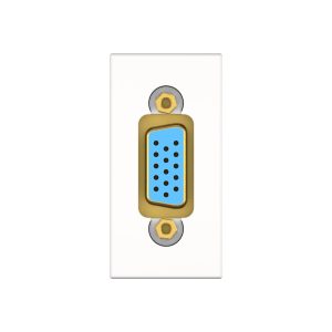 Kindermann Konnect FLEX 45 Blende – VGA Anschluss 7464000501 Die Kindermann Anschlussblende sorgt für eine hochwertige und sichere Bildübertragung in Büros, Konferenzräumen und Medientechnik-Installationen. Sie verbindet VGA-Geräte wie Projektoren, Monitore und Laptops zuverlässig und gewährleistet eine störungsfreie Übertragung. VGA kurze Kabelpeitsche Buchse / Buchse Halbblende Kunststoff Farbe: RAL 9003 weiß Größe 45 x 45 mm