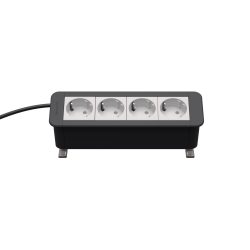 Kindermann CablePort Office desk Tischanschlussfeld 4-fach 4x Strom schiefergrau 7550000204