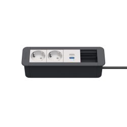 Kindermann CablePort Office Frame 4-fach Steckdoseneinheit – Innovatives Kabelmanagement für Ihr Büro 7551000222 Optimieren Sie Ihr Büro mit der Kindermann Steckdoseneinheit, einer flexiblen und praktischen Lösung für modernes Kabelmanagement. Dieses durchdachte System bietet Ihnen zwei Stromanschlüsse, einen USB-Anschluss und ein Leerfeld für individuelle Anpassungen. Ideal für eine geordnete, effiziente und funktionale Arbeitsumgebung. 2x Strom, 1x USB, 1x Leerfeld Ladeprofil USB-A / USB-C: 5V / 2,1 A (max.) Ladeprofil kombiniert A + C: 2x 5V / 2,1 A (max.) Außenmaß: 220 x 67 x 60 mm