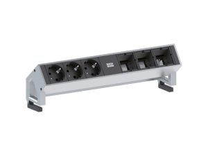 Bachmann DESK2 Steckdoseneinheit 3xStrom 3xCustom weiß 902.202 Entdecken Sie die Bachmann DESK2 Steckdoseneinheit, die perfekte Lösung für eine effiziente und vielseitige Energieversorgung in Ihrem modernen Büro oder Zuhause. Mit drei Stromanschlüssen und drei Custom-Anschlüssen bietet diese Einheit maximale Flexibilität und Funktionalität. Das stilvolle weiße Design macht sie zu einem ästhetischen Highlight in jeder Arbeitsumgebung. Aluminiumprofil Stromeingang 0,2 H05VV-F3G1,5mm mit GST18 inkl. Haltewinkel 3x Schutzkontaktsteckdosen mit Kinderschutz, schwarz 35° gedreht 3x Custom Modul Lackiert in RAL9010 weiß Länge: ca. 324mm Optimieren Sie Ihre Energieversorgung und verbessern Sie die Ästhetik Ihres Arbeitsplatzes mit der Bachmann DESK2 Steckdoseneinheit.