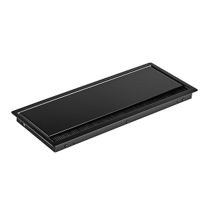 Bachmann CONI COVER Einbaurahmen lang, in schwarz 911.503 Perfekte Integration für Ihre Möbel Entdecken Sie den eleganten und vielseitigen Bachmann CONI COVER Einbaurahmen in schwarz. Mit seinen Außenmaßen von 387 x 149 mm passt er sich nahtlos in jede Umgebung ein, unabhängig vom Kanal- oder Möbelfabrikat. Ideal für den nachträglichen Einbau, bietet dieser Einbaurahmen eine flexible Lösung für Ihre Kabelmanagement-Bedürfnisse. Universell einsetzbar: Kompatibel mit verschiedenen Kanal- und Möbelfabrikaten. Farbe: Schwarz RAL9005 Material: Stahlblech Außenmaß: 387 x 149 mm Montage: unkompliziert und schnell durchzuführen Der lange Rahmen bietet Platz für mehrere Steckdosen oder Module, was ihn ideal für Büros, Konferenzräume oder Wohnbereiche macht, in denen mehrere Geräte angeschlossen werden müssen. Der Rahmen ist aus robusten, langlebigen Materialien gefertigt, die eine hohe Lebensdauer und Widerstandsfähigkeit gegenüber Abnutzung bieten. Der Einbaurahmen ist kompatibel mit verschiedenen Bachmann Modulen, sodass Nutzer ihn individuell an ihre Bedürfnisse anpassen können. Die glatte Oberfläche des Rahmens ist leicht zu reinigen und pflegeleicht, was die Instandhaltung erleichtert.