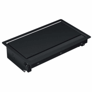 Der CONI Einbaurahmen 911.002 bringt dezente Eleganz und clevere Funktionalität auf den Tisch. Kompakt, schwarz und bereit für individuelle Bestückung. Die perfekte Basis für moderne Anschlusslösungen.