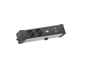 Bachmann DESK RAIL 2xStrom 1xUSB A&C 22W 941.301 Entdecken Sie die Bachmann DESK RAIL, die perfekte Lösung für Ihren Arbeitsplatz! Mit 2 Steckdosen und 1 USB A&C Anschluss (22W) bietet sie maximale Flexibilität und Stromversorgung auf Ihrem Schreibtisch. 2x Steckdosen 1x USB A&C Anschluss (22W) 2,0 m Kabellänge Material Profil: Aluminium eloxiert Maße (BxHxT): 237 x 52 x 52 mm Stecker: Wieland GST18i3 Die Bachmann DESK RAIL ist die ideale Ergänzung für jeden Schreibtisch und sorgt für eine aufgeräumte und effiziente Arbeitsumgebung.