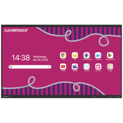 Die Clevertouch Impact Lux Serie bietet interaktive 4K-Displays mit 50 Touchpunkten für effiziente Zusammenarbeit und CleverLive-Digital-Signage-Integration. Die antibakterielle Glasoberfläche sorgt zudem für höchste Hygienesicherheit.