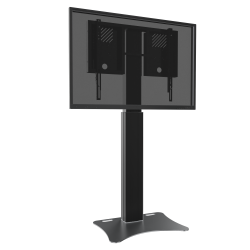 Elektrisch, höhenverstellbarer Displayständer mit Bodenplatte und Anti-Kollisionsschutz RLI10070PBK H 107 - 177 x B 89 x T 53 cm Display von 55" bis 86" VESA 200x200 - 800x600 Displayhalterung mit Schnellspannverschluss Traglast bis max. 136 kg Hubweg: motorisch 70 cm Farbe: Säule in schwarz Bodenplatte in schwarz Inkl. Kabelbedienteil zur Höhenverstellung Systemeigenes Kabelmanagement Lieferung erfolgt kartonverpackt