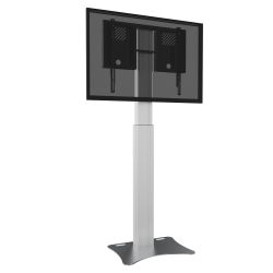 Elektrisch höhenverstellbarer Monitorständer und Monitor Halterung, Lite Serie mit 90 cm Hub RLI12090PK Höhenverstellung mit Bodenplatte und Anti-Kollisionsschutz H 127 - 217 x B 89 x T 53 cm Display von 55" bis 86" VESA 200x200 - 800x600 Displayhalterung mit Schnellspannverschluss Traglast bis max. 136 kg Hubweg: motorisch 90 cm Farbe: Säule in natureloxiert Bodenplatte in silber Inkl. Kabelbedienteil zur Höhenverstellung Systemeigenes Kabelmanagement Lieferung erfolgt kartonverpackt