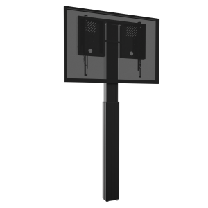 Elektrisch höhenverstellbare TV und Monitor Wandhalterung, Lite Serie mit 90 cm Hub RLI12090WBK Stabiler Rahmen für Touchscreen Monitore bis 86" Säule schwarz, mit Kollisionsschutz, hohe Ausführung Schnellschnappverschluss für einfache Monitormontage VESA max. 800 x 600 Integriertes Kabelmanagement 90 cm elektrisch höhenverstellbar, Motor mit 1500N, 47 mm Vorschub/ Sekunde Kollisionsschutz - läuft das System auf einen Gegenstand auf, stoppt es zunächst und fährt unmittelbar danach 3 cm zurück 4 Bodenausgleichsfüße und zwei Wandmontagewinkel (7 cm Wandabstand) Kabelbedienteil mit zwei Tasten im Lieferumfang enthalten Einfache Wandmontage