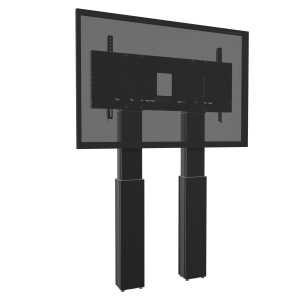 Elektrisch höhenverstellbare Schwerlast XL Monitor Wandhalterung mit 50 cm Hub SCETADWB Wandmontierte Höhenverstellung 2 Säulen H 151 - 201 x B 89 x T 16,5 cm Display von 70" bis 120" VESA 200x200 - 1200x600 Displayhalterung mit Schnellspannverschluss Traglast bis max. 250 kg, 2 Säulen Hubweg: motorisch 50 cm Farbe: Säulen in schwarz Lieferumfang: 4 Bodenausgleichsfüße, zwei Wandmontagewinkel (7 cm Wandabstand), Kabelbedienteil zur Höhenverstellung Systemeigenes Kabelmanagement Lieferung erfolgt kartonverpackt