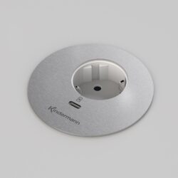 Das Kindermann CablePort table³ ist ein stilvolles Einbau-Anschlussfeld mit Schuko-Steckdose und USB-C Ladeanschluss, passend für 80-mm-Kabeldurchlässe. Dank edlem Design und praktischer Funktionalität ist es ideal für moderne Arbeits- und Wohnräume.