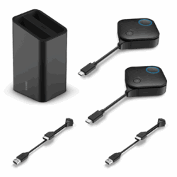 bietet flexible Konnektivität mit USB-C und HDMI für kabellose Präsentationen ohne Softwareinstallation. Einfach anschließen und sofort präsentieren!