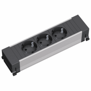 Bachmann Power Frame Steckdoseneinheit 3x Strom 317.100 3x Schutzkontaktsteckdosen – zuverlässige Energieversorgung für Laptops, Monitore & Peripheriegeräte. Platzsparendes & funktionales Design – ideal für Schreibtische, Konferenztische & Arbeitsstationen. Robuste & langlebige Verarbeitung – perfekt für den täglichen Einsatz in professionellen Umgebungen. Einfache Montage & flexible Erweiterung – ermöglicht eine geordnete und strukturierte Arbeitsplatzgestaltung. Aluminiumprofil eloxiert 0,1m Leitung und GST 18i3 Stecker 3 x Schutzkontaktsteckdose mit Kinderschutz schwarz, 35° gedreht Größe: 220 mm Ob im Büro, Konferenzraum oder Home-Office – die Bachmann Power Frame Steckdoseneinheit bietet eine leistungsstarke, zuverlässige und professionelle Lösung für moderne Arbeitsplätze.