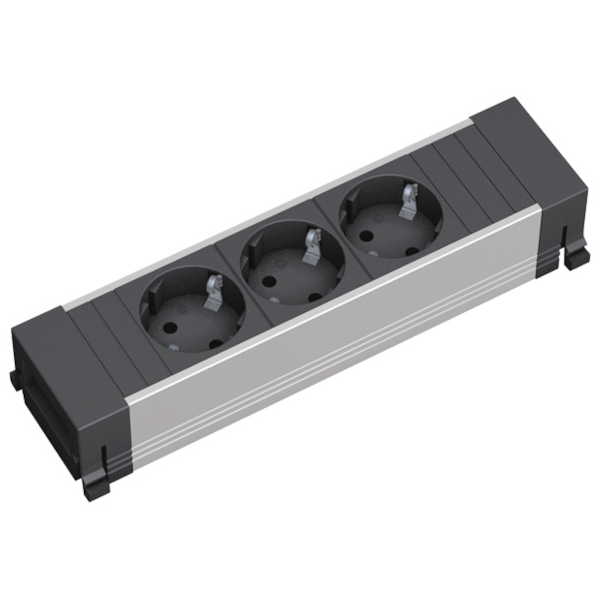 Bachmann Power Frame Steckdoseneinheit 3x Strom 317.100 3x Schutzkontaktsteckdosen – zuverlässige Energieversorgung für Laptops, Monitore & Peripheriegeräte. Platzsparendes & funktionales Design – ideal für Schreibtische, Konferenztische & Arbeitsstationen. Robuste & langlebige Verarbeitung – perfekt für den täglichen Einsatz in professionellen Umgebungen. Einfache Montage & flexible Erweiterung – ermöglicht eine geordnete und strukturierte Arbeitsplatzgestaltung. Aluminiumprofil eloxiert 0,1m Leitung und GST 18i3 Stecker 3 x Schutzkontaktsteckdose mit Kinderschutz schwarz, 35° gedreht Größe: 220 mm Ob im Büro, Konferenzraum oder Home-Office – die Bachmann Power Frame Steckdoseneinheit bietet eine leistungsstarke, zuverlässige und professionelle Lösung für moderne Arbeitsplätze.
